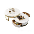 luxury Stainless Steel Round Metal Gold Coffee Tables